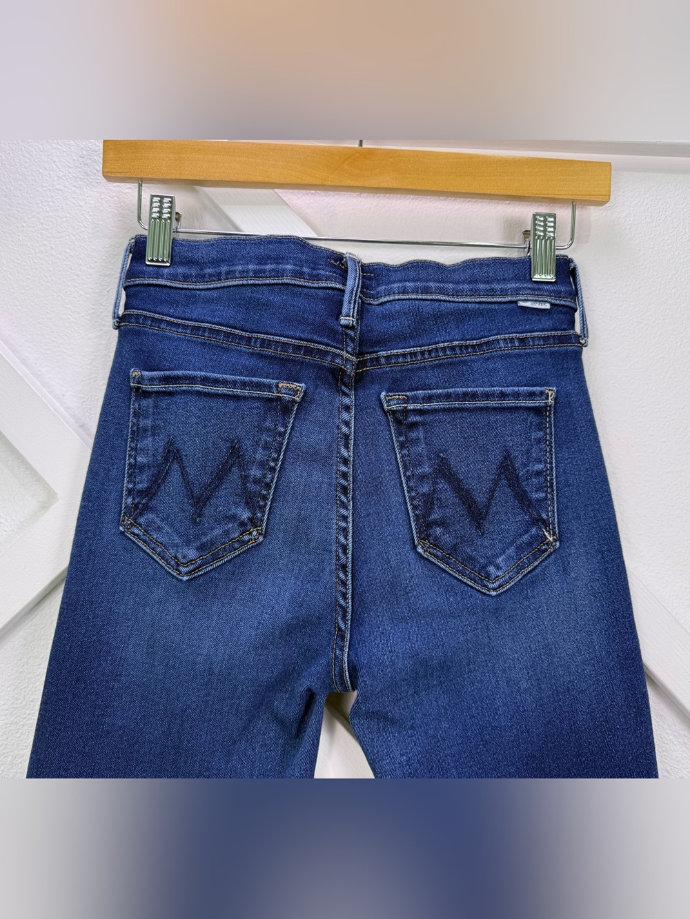 Mother Denim The Outsider Ankle Fray In Uncharted Waters Mid Rise Flare Size 24 - Picture 8 of 15